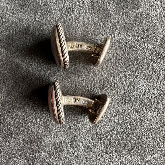 David Yurman Exotic Stone Cufflinks w/ Botswana Agate - RARE - Picture 7 of 16